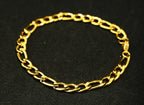 Gold Tone Signature Flat Link Chain Bracelet for Men- Glossy Finish (8 Inch)