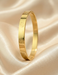 Gold Tone Classic Om Symbol Gold Bangle Bracelet for Men- Glossy Finish