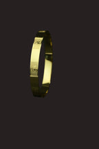 Gold Tone Divine Om Engraved Bangle Bracelet for Men- Glossy Finish