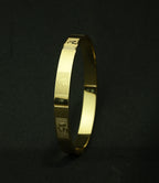 Gold Tone Divine Om Engraved Bangle Bracelet for Men- Glossy Finish