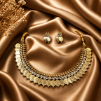 Ethnic Gold-Plated Kasumala, Lakshmi Jewelry Set for Women - Glossy Finish