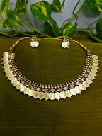 Ethnic Gold-Plated Kasumala, Lakshmi Jewelry Set for Women - Glossy Finish
