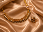 Ethnic Gold-Plated Thushi Style Multi-Strand Beaded Necklace Jewelry Set for Women - Antique Finish / Non-Idol