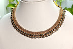 Ethnic Gold-Plated Thushi Style Multi-Strand Beaded Necklace Jewelry Set for Women - Antique Finish / Non-Idol