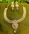 Ethnic Gold-Plated Spiral Coin Pendant Style Jewelry Set for Women - Glossy Finish / Non-Idol