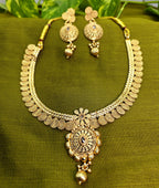Ethnic Gold-Plated Spiral Coin Pendant Style Jewelry Set for Women - Glossy Finish / Non-Idol