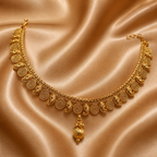 Ethnic Gold-Plated Spiral Coin Mango Style Jewelry Set for Women - Glossy Finish / Non-Idol
