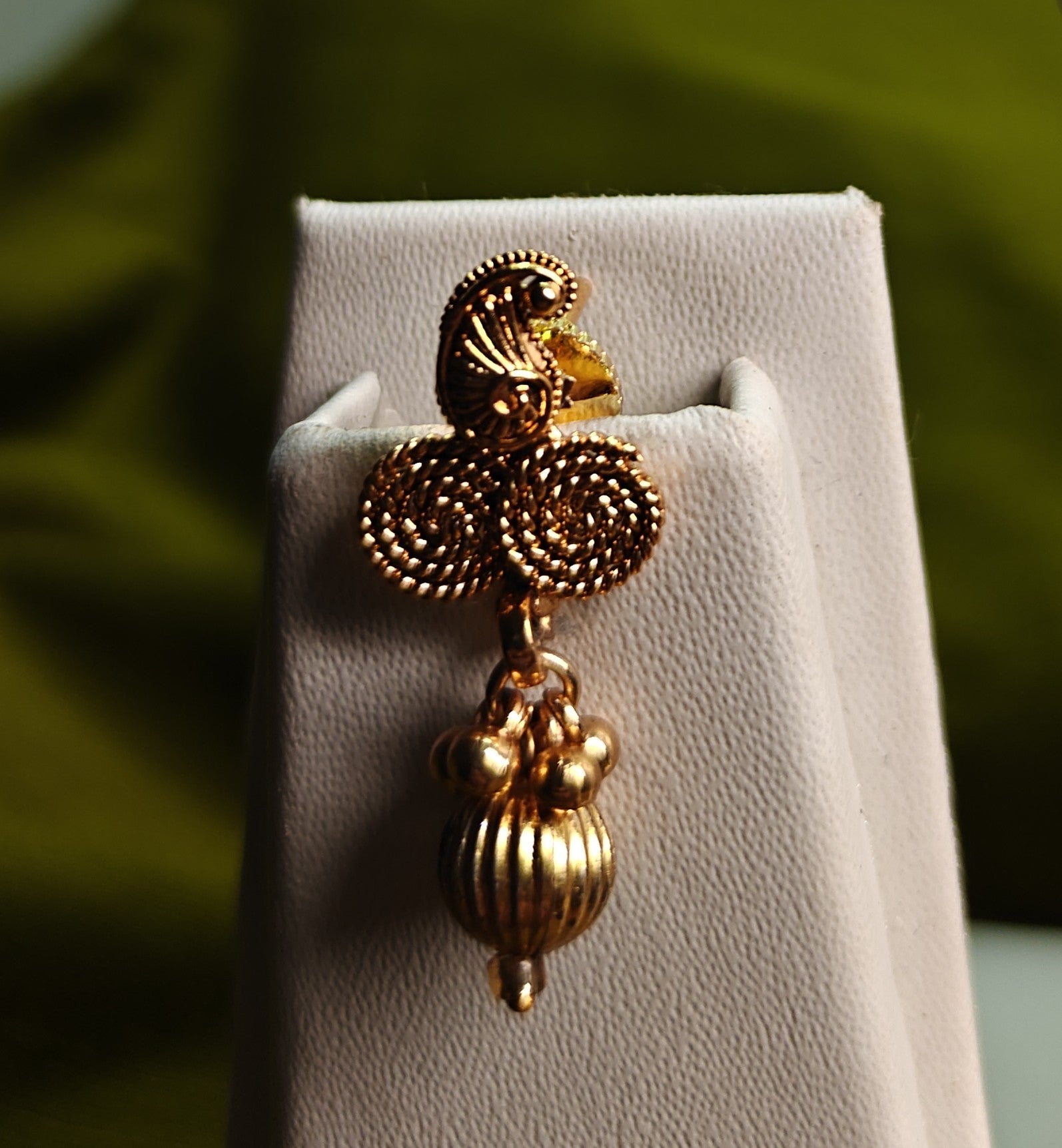 Ethnic Gold-Plated Spiral Coin Mango Style Jewelry Set for Women - Glossy Finish / Non-Idol