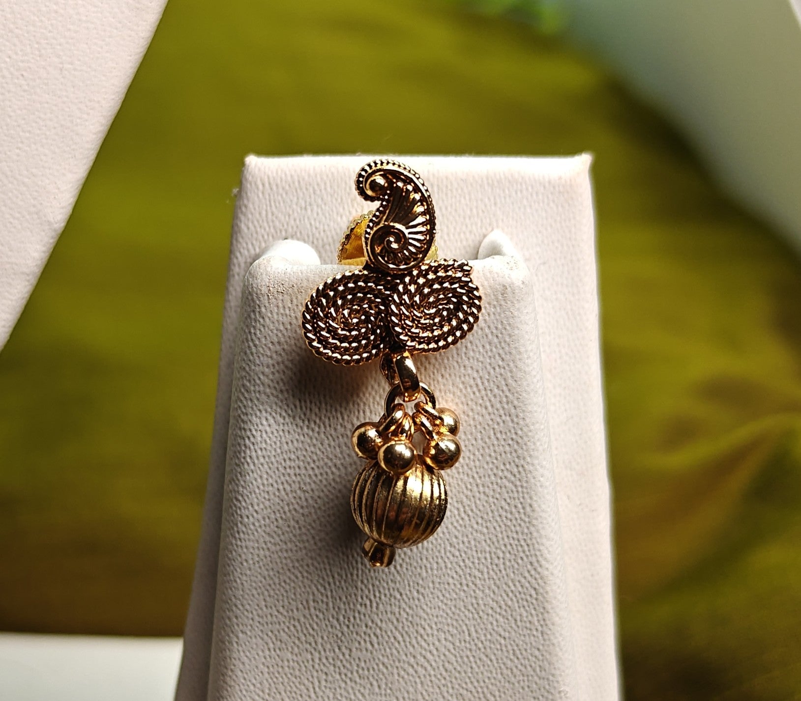 Ethnic Gold-Plated Spiral Coin Mango Style Jewelry Set for Women - Glossy Finish / Non-Idol