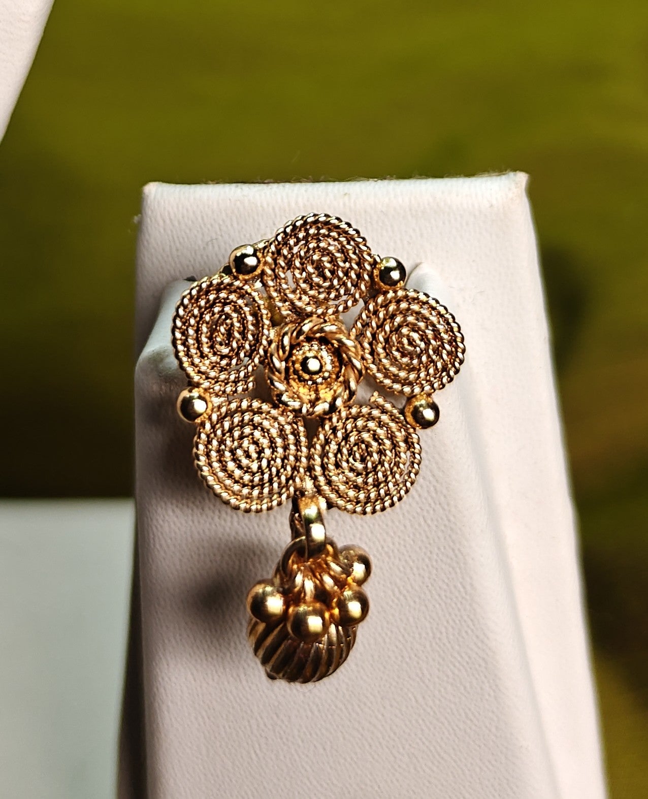 Ethnic Gold-Plated Spiral Coin Double Bead Style Jewelry Set for Women - Glossy Finish / Non-Idol