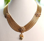 Ethnic Gold-Plated Multi-Strand Necklace for Women - Glossy Finish / Non-Idol