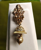 Ethnic Gold-Plated Traditional Antique Lakshmi Pendant Necklace Set for Women - Antique Finish