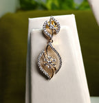 AD Gold-Plated Leaf Motif Choker Indo-Western Style Set for Women