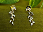 AD Gold-Plated Leaf Vine Indo-Western Style Necklace Set for Women