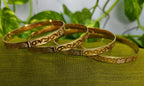 Gold-Plated Elegant Bangle Set of 4 for Women - Glossy Finish (2.4 Size)