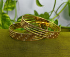 Gold-Plated Elegant Broad Bangle Set of 2 for Women - Glossy Finish (2.6 Size)