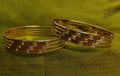 Gold-Plated Elegant Broad Bangle Set of 2 for Women - Glossy Finish (2.6 Size)