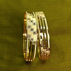 Gold-Plated Elegant Broad Bangle Set of 2 for Women - Glossy Finish (2.6 Size)
