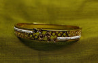 Gold-Plated Heart and Bow Cutwork, Love Motif Bracelet with Small AD Stones for Women - Glossy Finish / Openable Medium