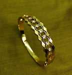 Gold-Plated Zig-Zag Pattern, AD Stone Cuff Bracelet for Women - Glossy Finish / Openable Medium