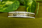 Gold-Plated Stone-Studded Fish Scale Design Cuff Bracelet for Women - Glossy Finish / Openable Medium