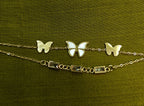 Gold-Plated Double-Layer Butterfly Charm Bracelet for Women - Matte Finish