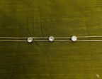 Gold-Plated Triple Solitaire Double-Layer AD Bracelet for Women - Matte Finish