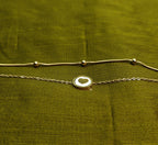 Gold-Plated Double-Layer Heart Charm Bracelet for Women - Glossy Finish