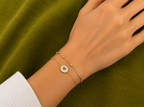 Gold-Plated Double-Layer Heart Charm Bracelet for Women - Glossy Finish