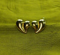 Gold-Plated Heart Design Stud Earrings for Women - Glossy Finish