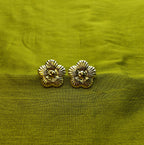 Gold-Plated Daisy Stud Earrings for Women - Glossy Finish