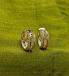 Gold-Plated Chunky Bow Stud Earrings for Women - Glossy Finish