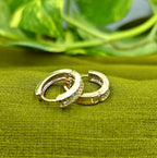Gold-Plated Belt Buckle Hoop Earrings for Women - Matte Textured Finish