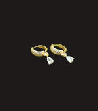 Gold-Plated Channel Set CZ Huggie Hoop Earrings for Women - Rose Gold Finish