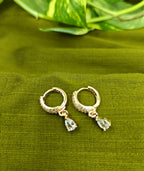 Gold-Plated Channel Set CZ Huggie Hoop Earrings for Women - Rose Gold Finish