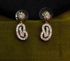 Gold-Tone Premium Paisley Mango Motif AD Necklace Set for Women - Glossy Finish