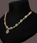 Gold-Tone Premium Paisley Mango Motif AD Necklace Set for Women - Glossy Finish