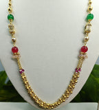 Gold-Tone Premium Multi-Strand Colour Beaded Mala Set for Women - Glossy Finish