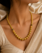 Gold-Tone Premium Gold Bead Graduated Minakari Mala for Women - Glossy Finish