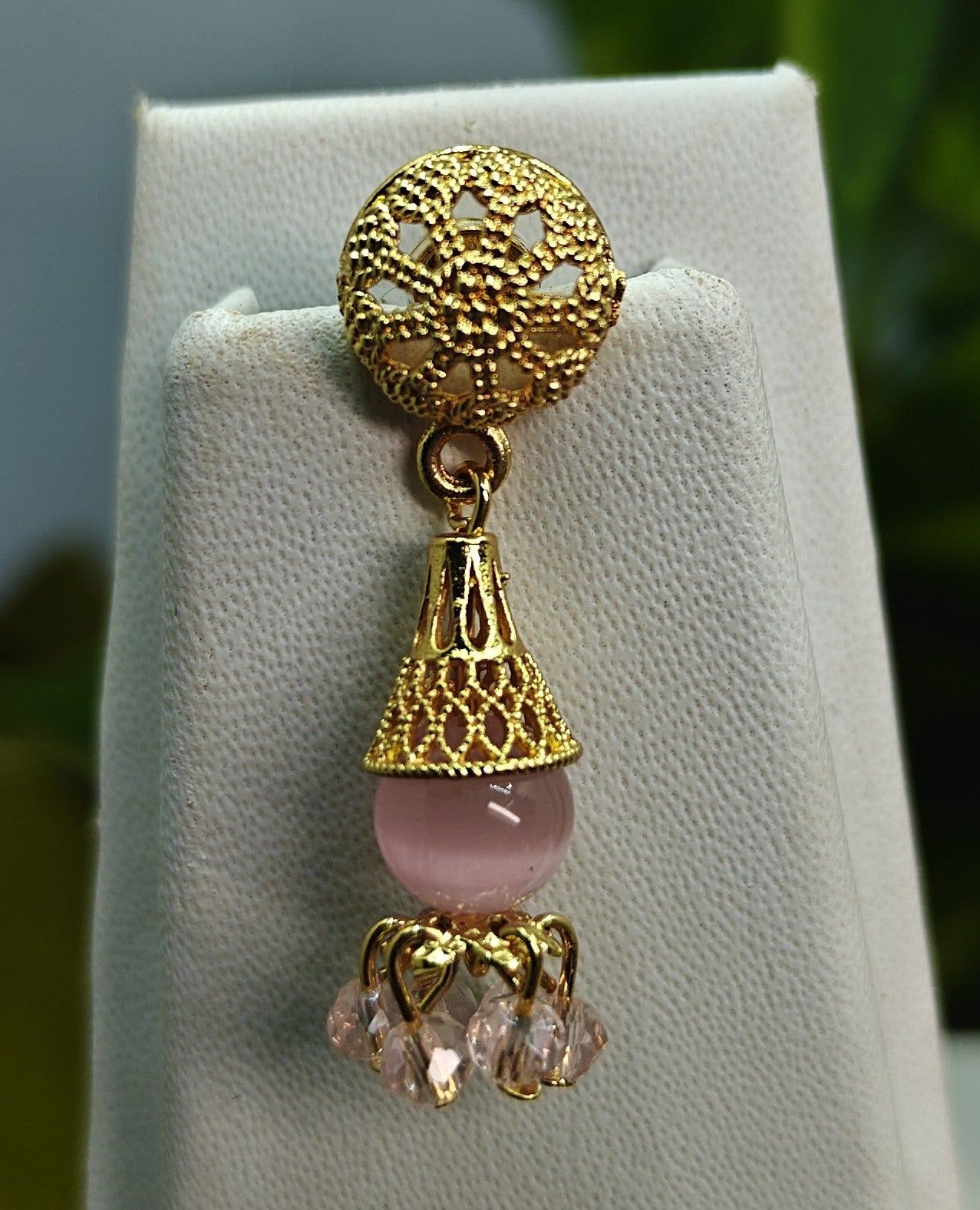 Gold-Tone Premium Multi-Strand Aqua Pink Beaded Mala Set for Women - Glossy Finish