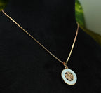 Gold-Tone Premium Pastel AD Pendant Set for Women - Glossy Finish
