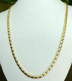 Gold-Tone Premium Textured Gold Link Chain for Women - Glossy Finish (21 Inches)