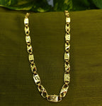 Gold-Tone Heart Cutwork Link Premium Gold Chain for Women - Glossy Finish (19 Inches)