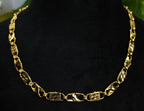 Gold-Tone Heart Cutwork Link Premium Gold Chain for Women - Glossy Finish (19 Inches)