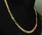 Gold-Tone Indo-Italian Mixed Link Premium Gold Chain for Women - Glossy Finish (19 Inches)