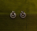 Gold-Tone AD Crescent Butterfly Premium Stud Earrings for Women - Glossy Finish