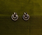 Gold-Tone AD Crescent Butterfly Premium Stud Earrings for Women - Glossy Finish