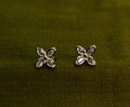 Gold-Tone AD Wing Stud Earrings for Women - Glossy Finish