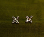 Gold-Tone AD Wing Stud Earrings for Women - Glossy Finish