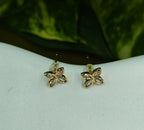 Gold-Tone AD Wing Stud Earrings for Women - Glossy Finish
